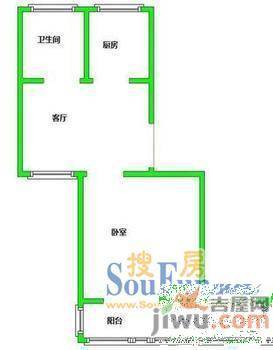 莲花新村2室1厅1卫户型图