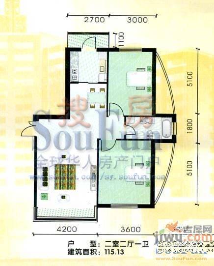 祥瑞家园3室1厅1卫133.7㎡户型图