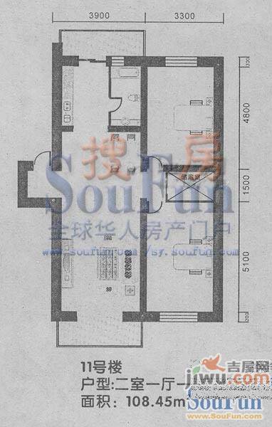 祥瑞家园3室1厅1卫133.7㎡户型图