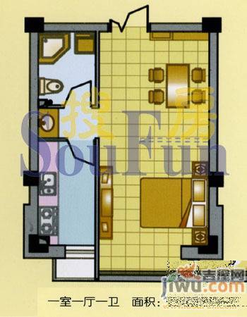 郦都花园2室2厅1卫89.7㎡户型图