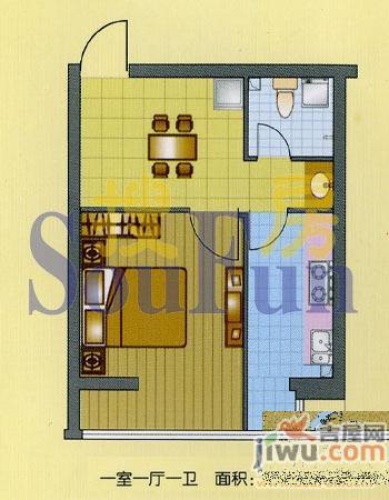 郦都花园2室2厅1卫89.7㎡户型图