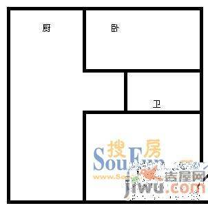 建大社区1室1厅1卫户型图