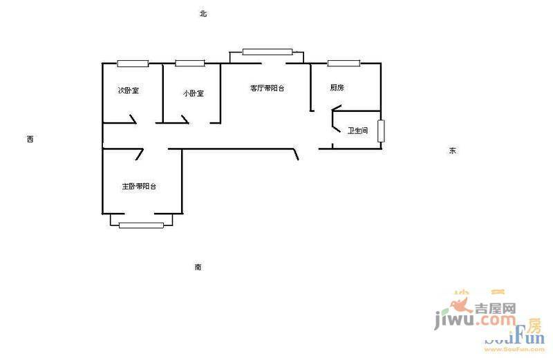 科丰小区1室1厅1卫户型图