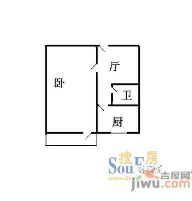 科丰小区1室1厅1卫户型图