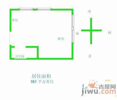 一世界2室1厅1卫40㎡户型图