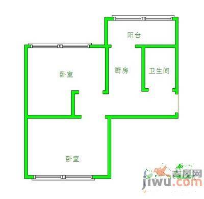 城中小区2室1厅1卫81㎡户型图