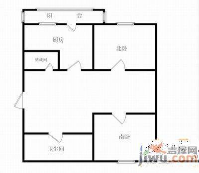 城中小区2室1厅1卫81㎡户型图