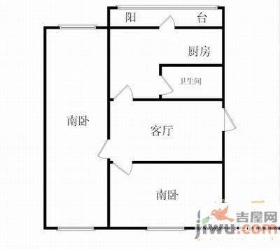 城中小区2室1厅1卫81㎡户型图