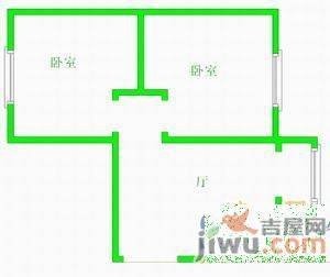 莲花东社区2室1厅1卫56㎡户型图