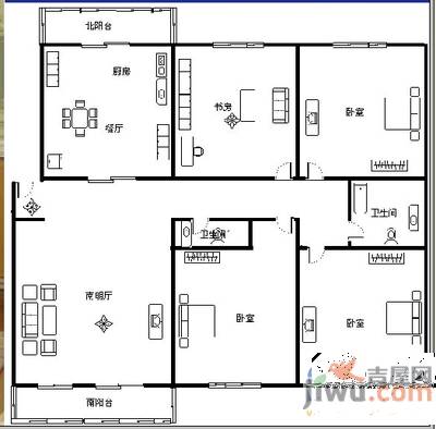 和泰长青园4室2厅2卫187㎡户型图