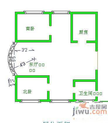 山川喜悦都3室2厅1卫131㎡户型图