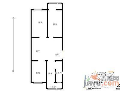 方芳园2室2厅1卫91㎡户型图