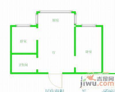 宝石南小区2室2厅1卫95㎡户型图