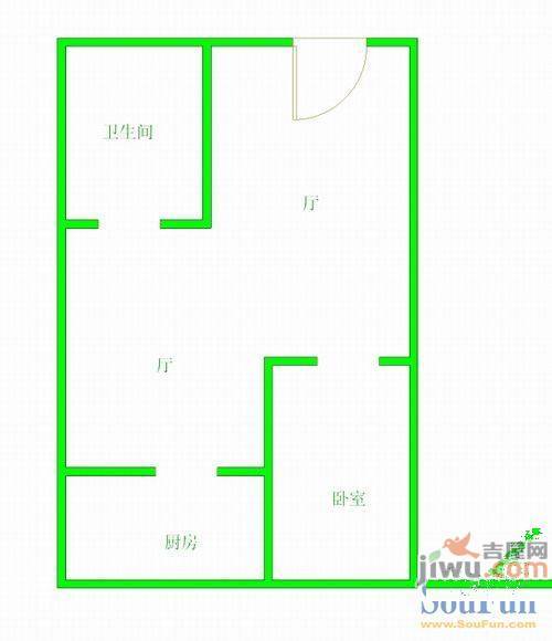 宝石南小区2室2厅1卫95㎡户型图