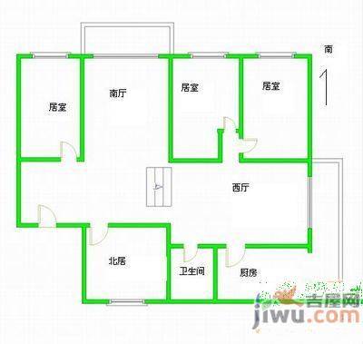 宝石南小区2室2厅1卫95㎡户型图