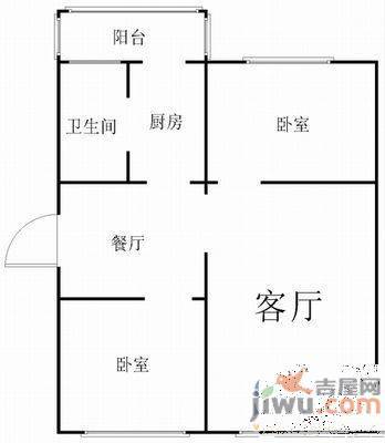 狮慈社区2室2厅1卫130㎡户型图