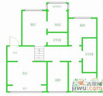 银田市府花园3室2厅2卫165㎡户型图