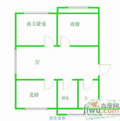 小西小区2室1厅1卫82㎡户型图