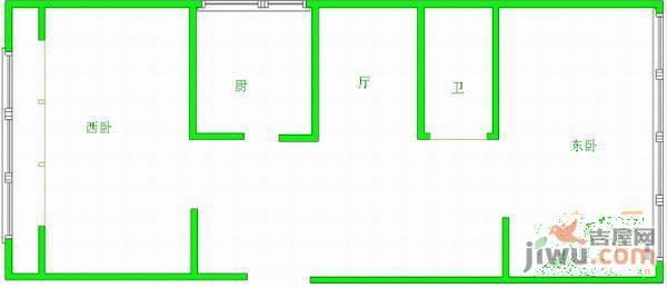 广宜三小区1室1厅1卫38㎡户型图