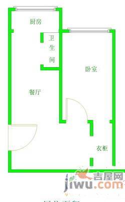 广宜三小区1室1厅1卫38㎡户型图