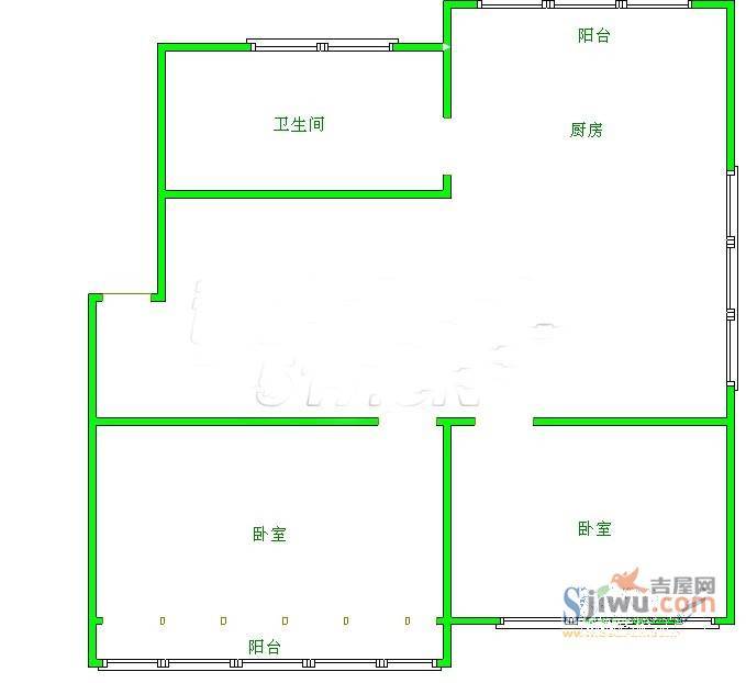 荣安小区2室1厅1卫55㎡户型图