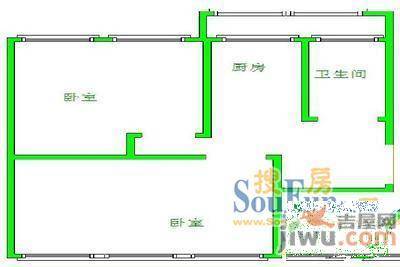 荣安小区2室1厅1卫55㎡户型图