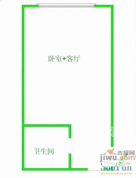 明城国际1室1厅1卫55㎡户型图