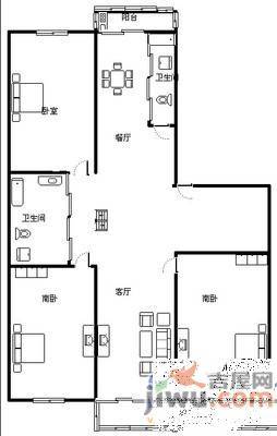 荣天家园3室2厅2卫148㎡户型图