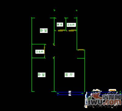 鸿泽园2室2厅1卫110㎡户型图