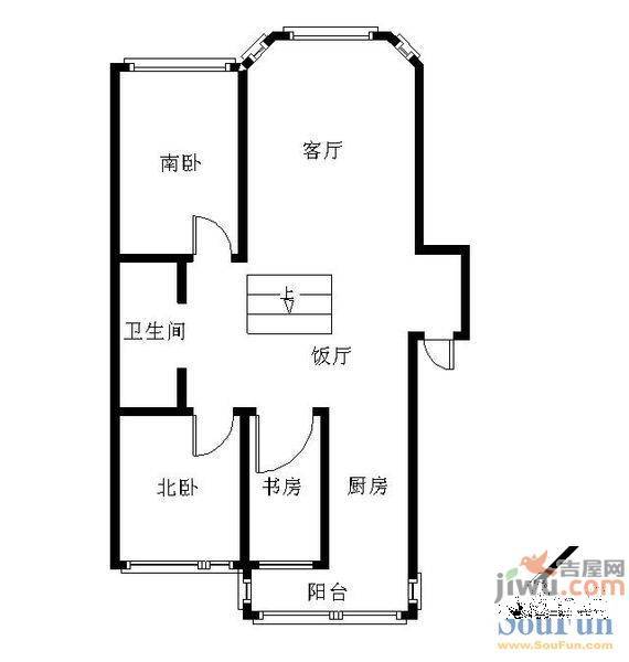 鸿泽园2室2厅1卫110㎡户型图