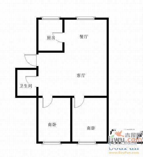 鸿泽园2室2厅1卫110㎡户型图