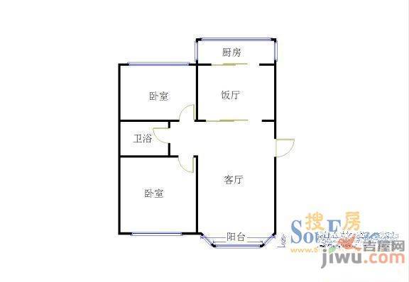 万莲新村2室1厅1卫户型图