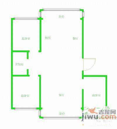 万莲新村2室1厅1卫户型图