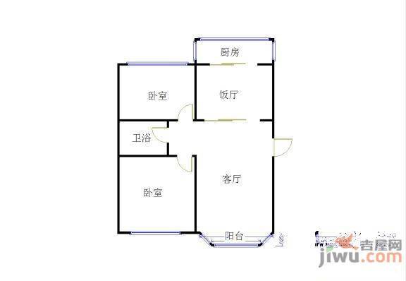 万莲新村2室1厅1卫户型图