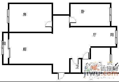 慎德小区2室1厅1卫60㎡户型图