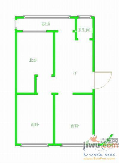 慎德小区2室1厅1卫60㎡户型图