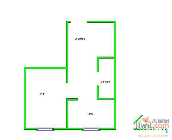 合义小区1室1厅1卫54㎡户型图