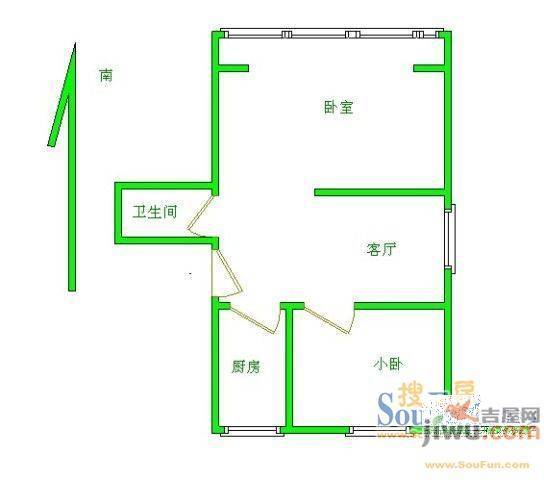 府北小区3室2厅1卫160㎡户型图