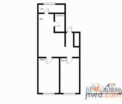 兴化小区2室1厅1卫78㎡户型图