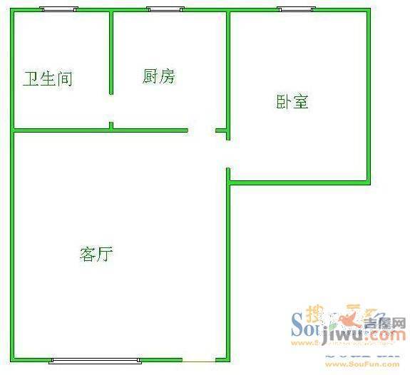 铝镁社区2室1厅1卫户型图