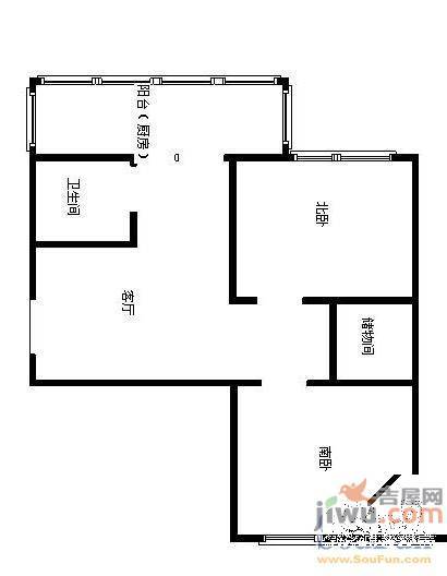 凯旋小区2室1厅1卫64㎡户型图