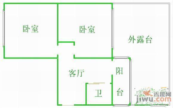 凯旋小区2室1厅1卫64㎡户型图