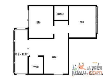 凯旋小区2室1厅1卫64㎡户型图