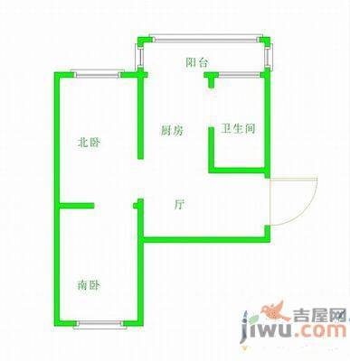 凯旋小区2室1厅1卫64㎡户型图