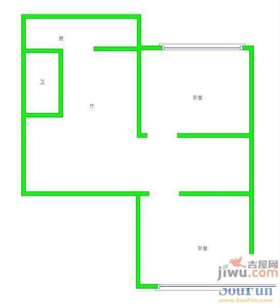 边墙社区3室2厅1卫116㎡户型图