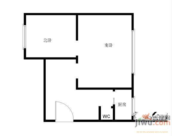 边墙社区3室2厅1卫116㎡户型图