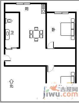 边墙社区3室2厅1卫116㎡户型图