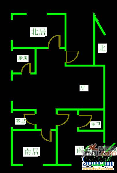 万新家园3室2厅1卫114㎡户型图