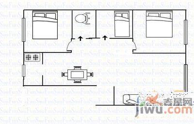 万新家园3室2厅1卫114㎡户型图