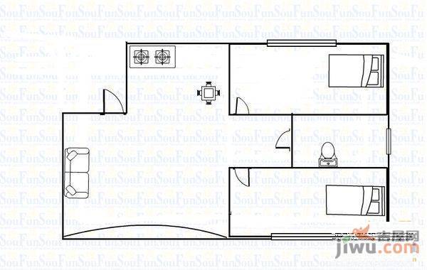 翰林家园3室2厅1卫124㎡户型图